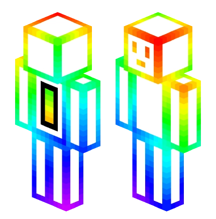 彩色边框，白色小人 —— Minecraft Steve皮肤预览图