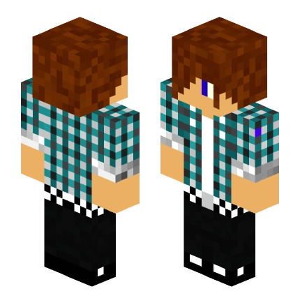绿色格子衬衫男 —— Minecraft Steve皮肤预览图